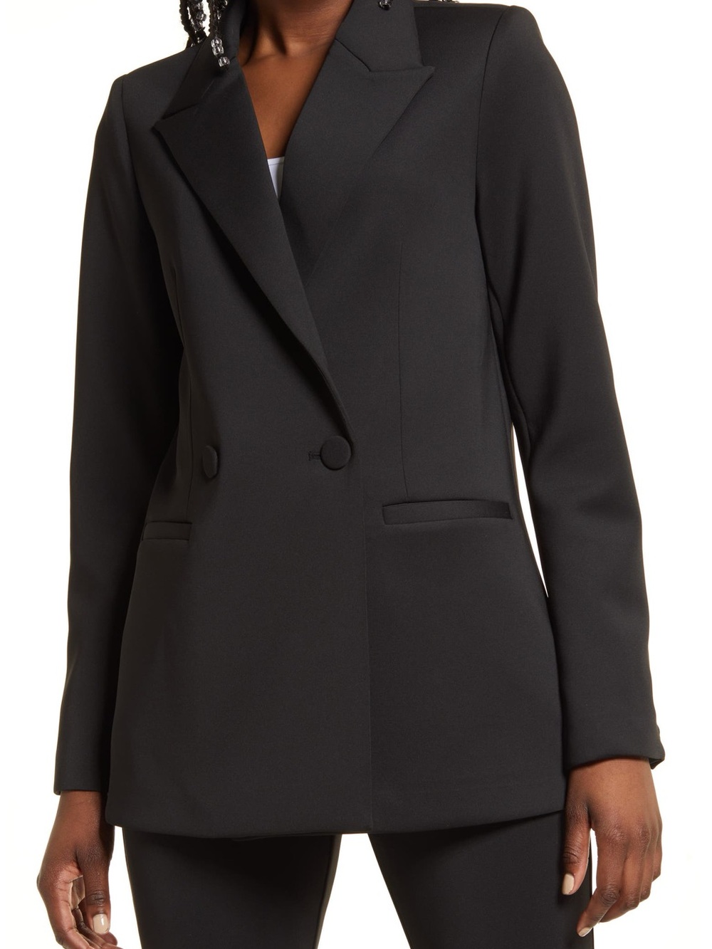 Good American Shiny Scuba Knit Blazer (Size 4/XL)